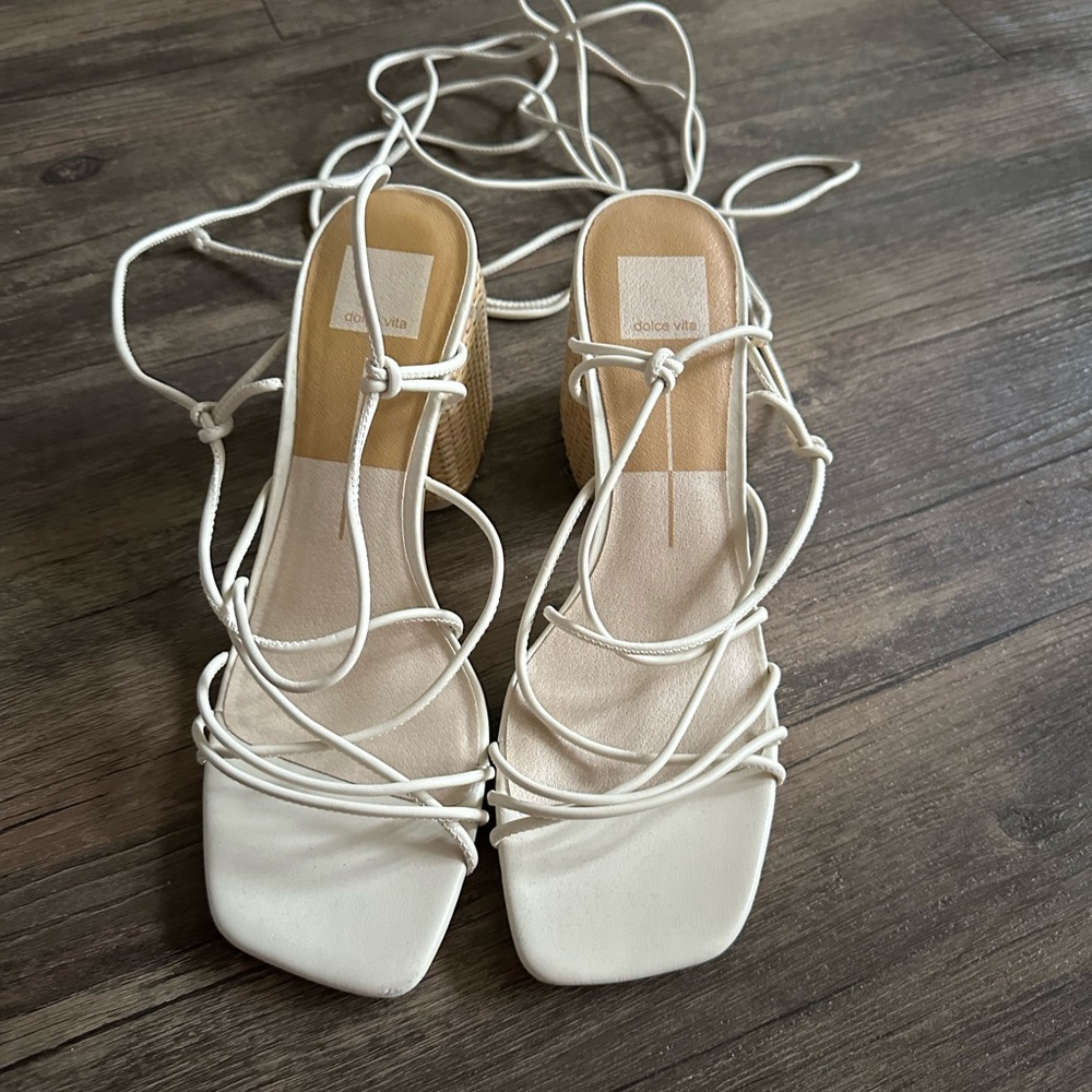 Dolce Vita strappy sandals in size 9 1/2. Color is white.